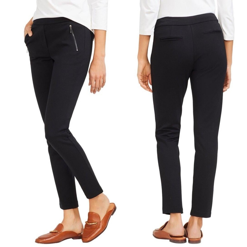 J McLaughlin‎ Ross Pants Black Size 2 Zipper Pockets Minimalist Stretch Trousers